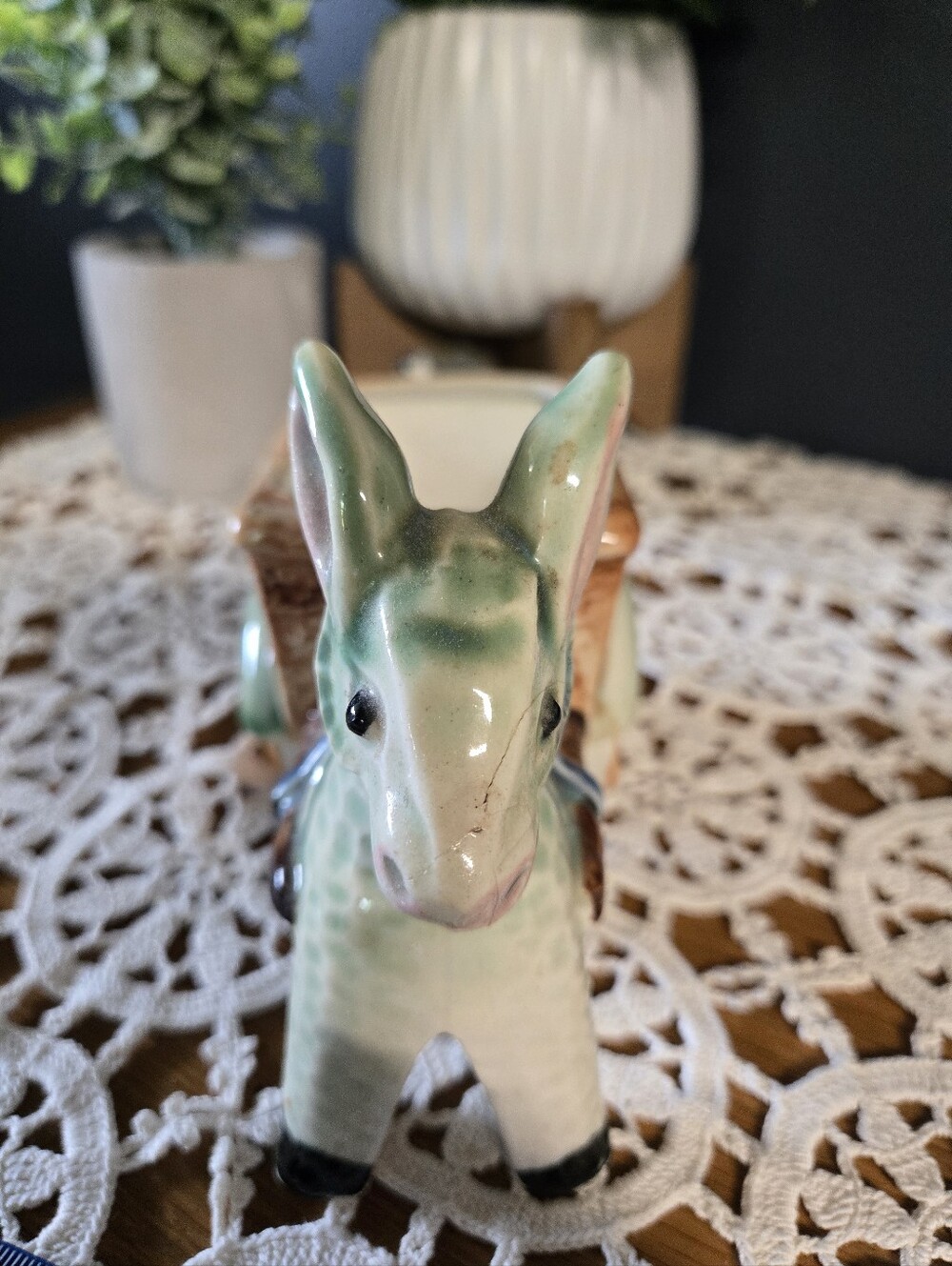 Occupied Japan Donkey & Cart Ceramic Planter - Picture 2 of 5